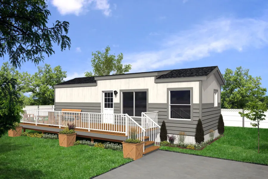 Adams modular home exterior, model 14GL3601