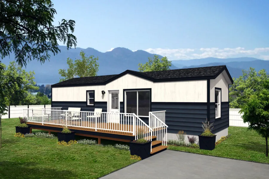 Clearwater modular home exterior, model 14GL4001