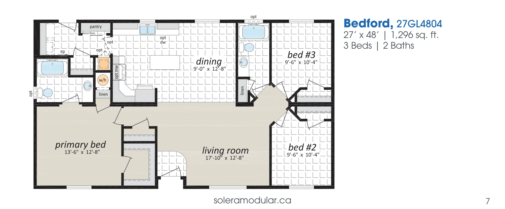 Bedford floorplan, model 27GL4804