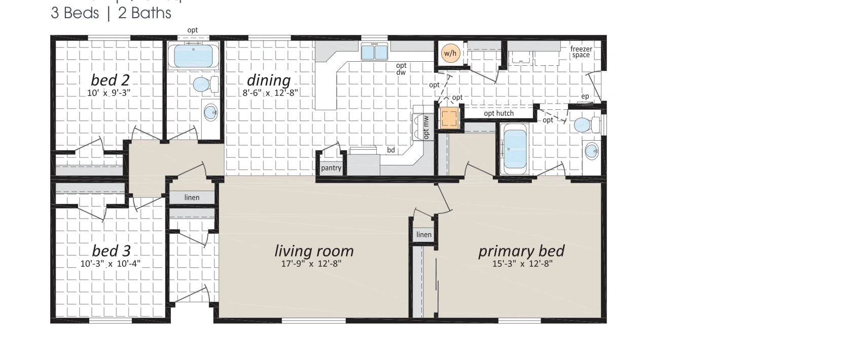 Buckingham floorplan diagram, model 27GL5203