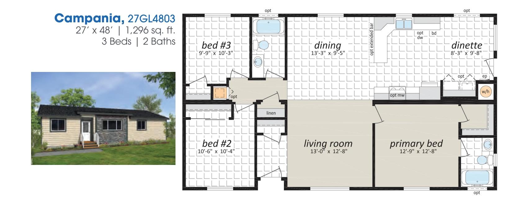 Campania floorplan diagram, model 27GL4803