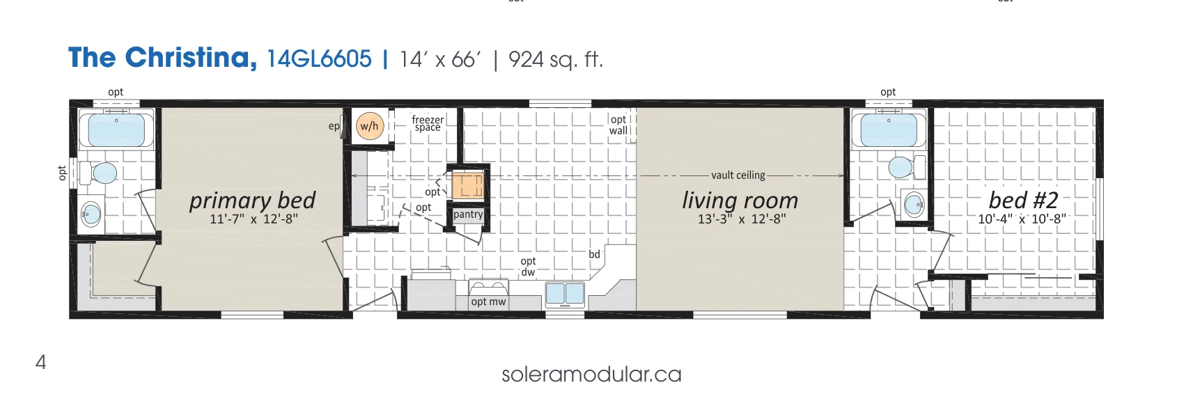 Christina floorplan diagram, model 14GL6605