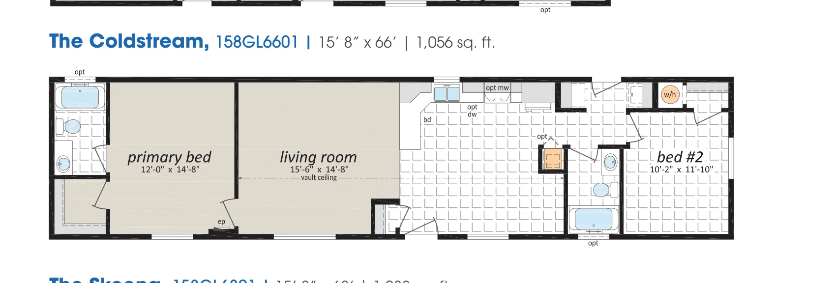 Coldstream floorplan diagram, model 158GL6601