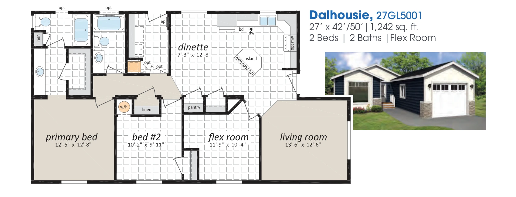 Dalhousie floorplan diagram, model 27GL5001