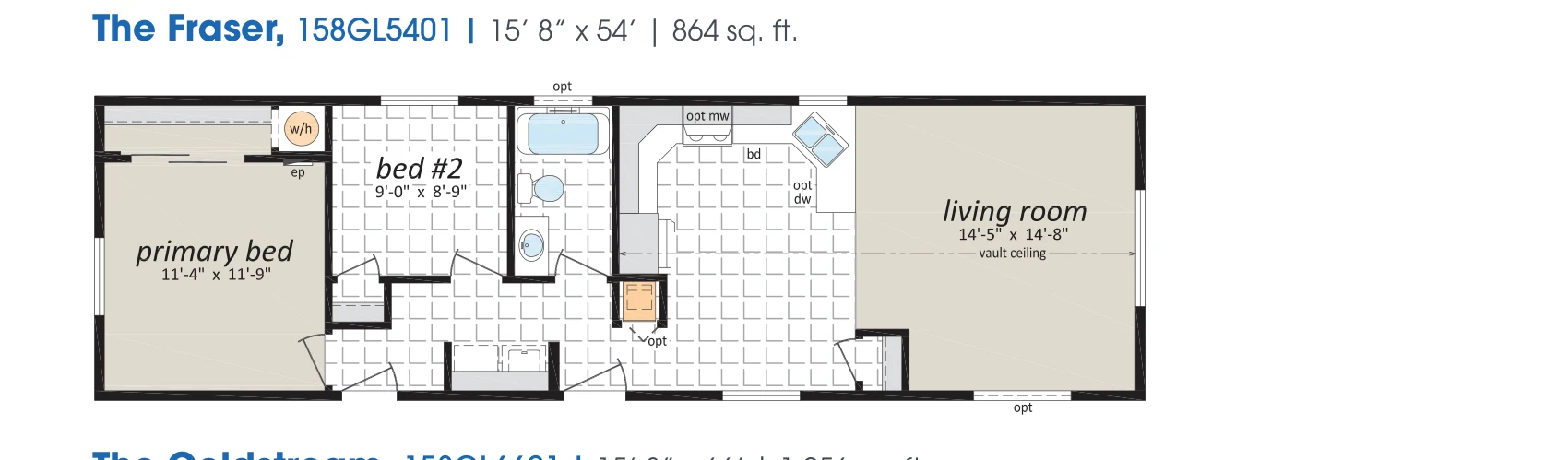 Fraser floorplan diagram, model 158GL5401