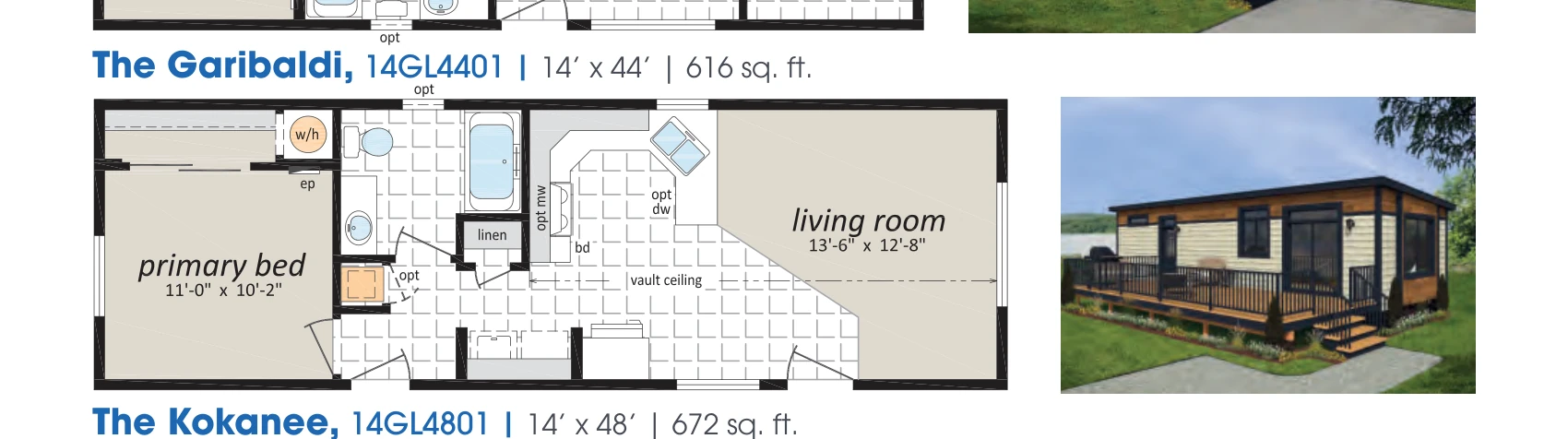 Garibaldi floorplan diagram, model 14GL4401