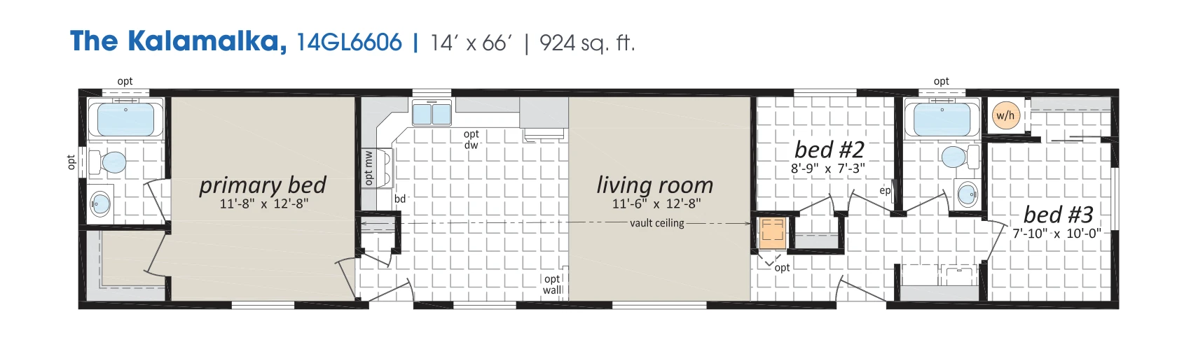 Kalamalka floorplan diagram, model 14GL6606