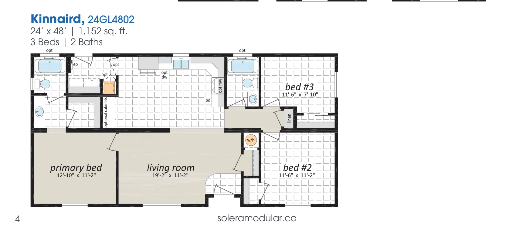 Kinnaird floorplan diagram, model 24GL4802