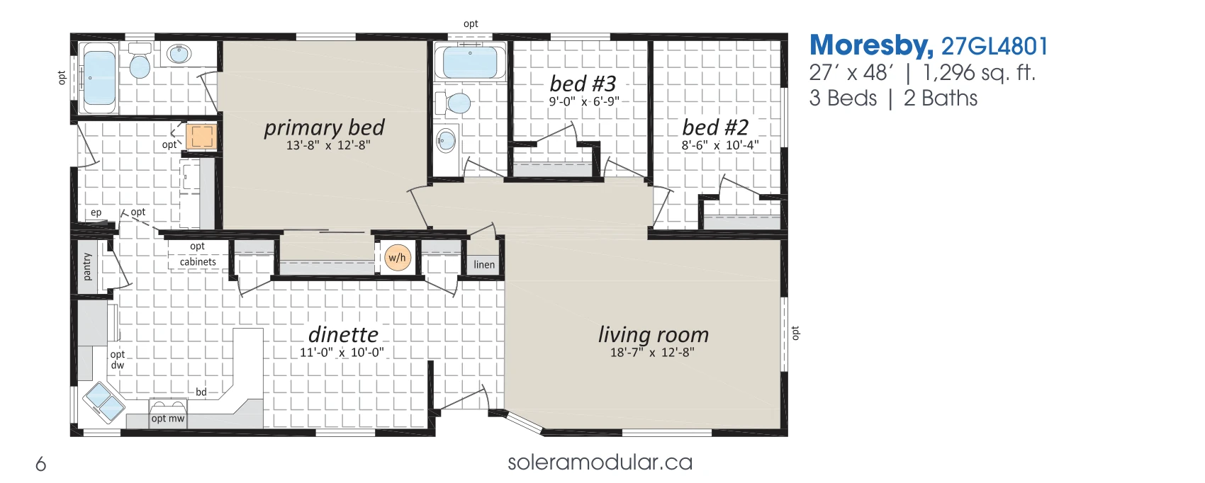 Moresby floorplan diagram, model 27GL4801