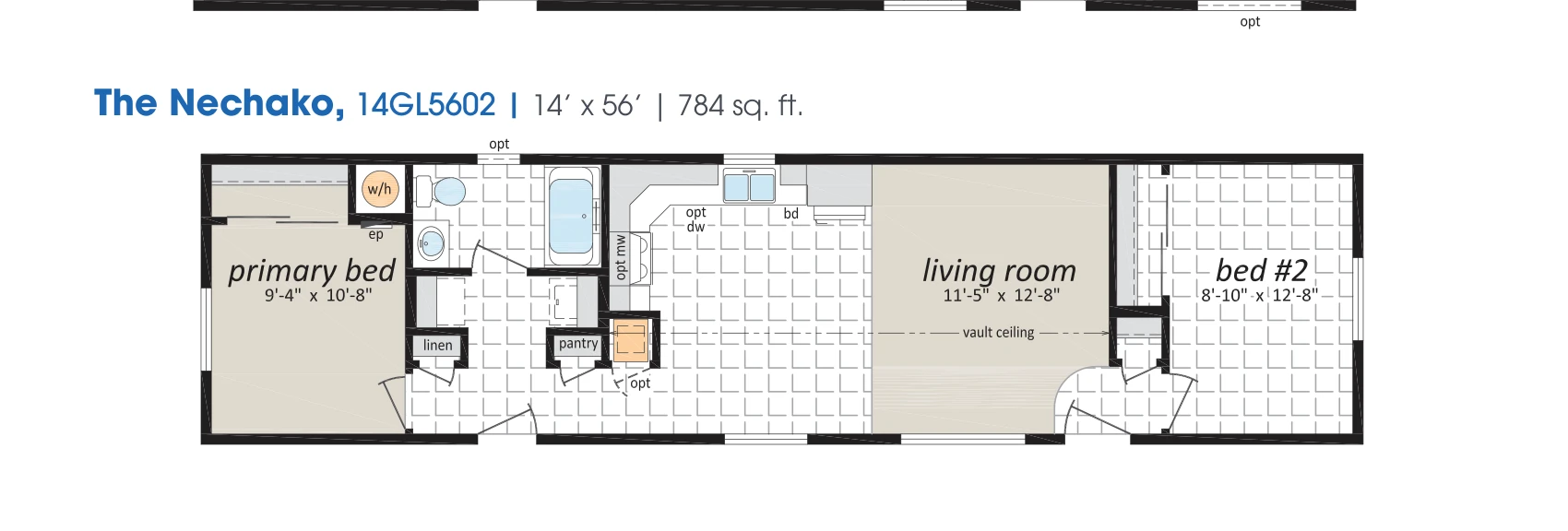 Nechako floorplan diagram, model 14GL5602