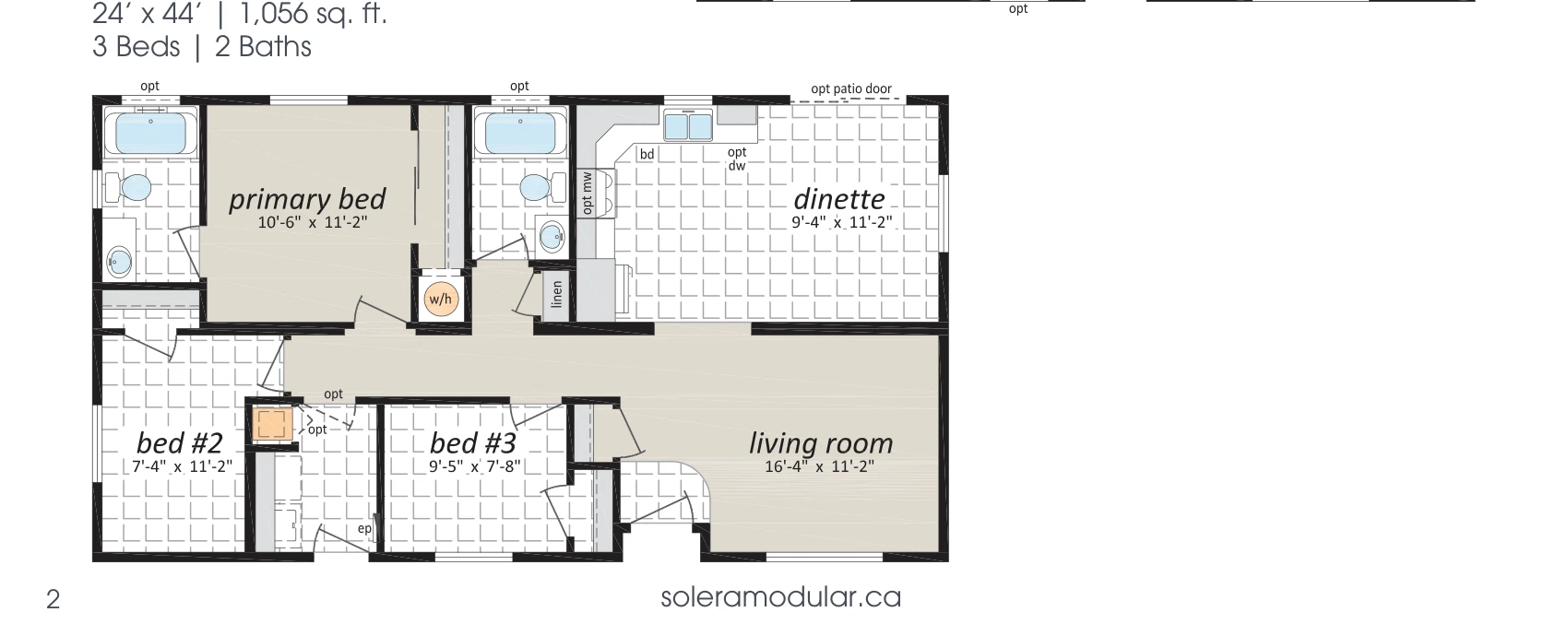 Nevada floorplan diagram, model 24GL4401