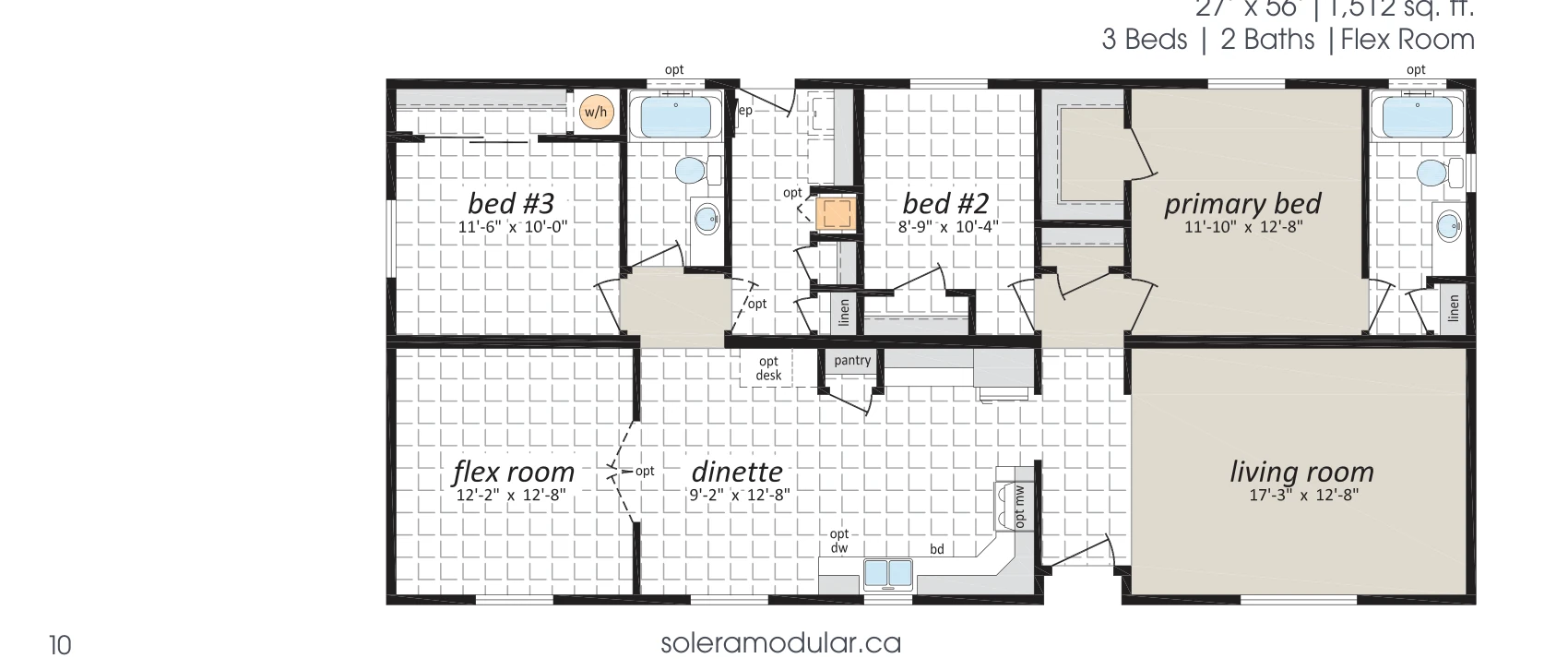 Redonda floorplan diagram, model 27GL5601