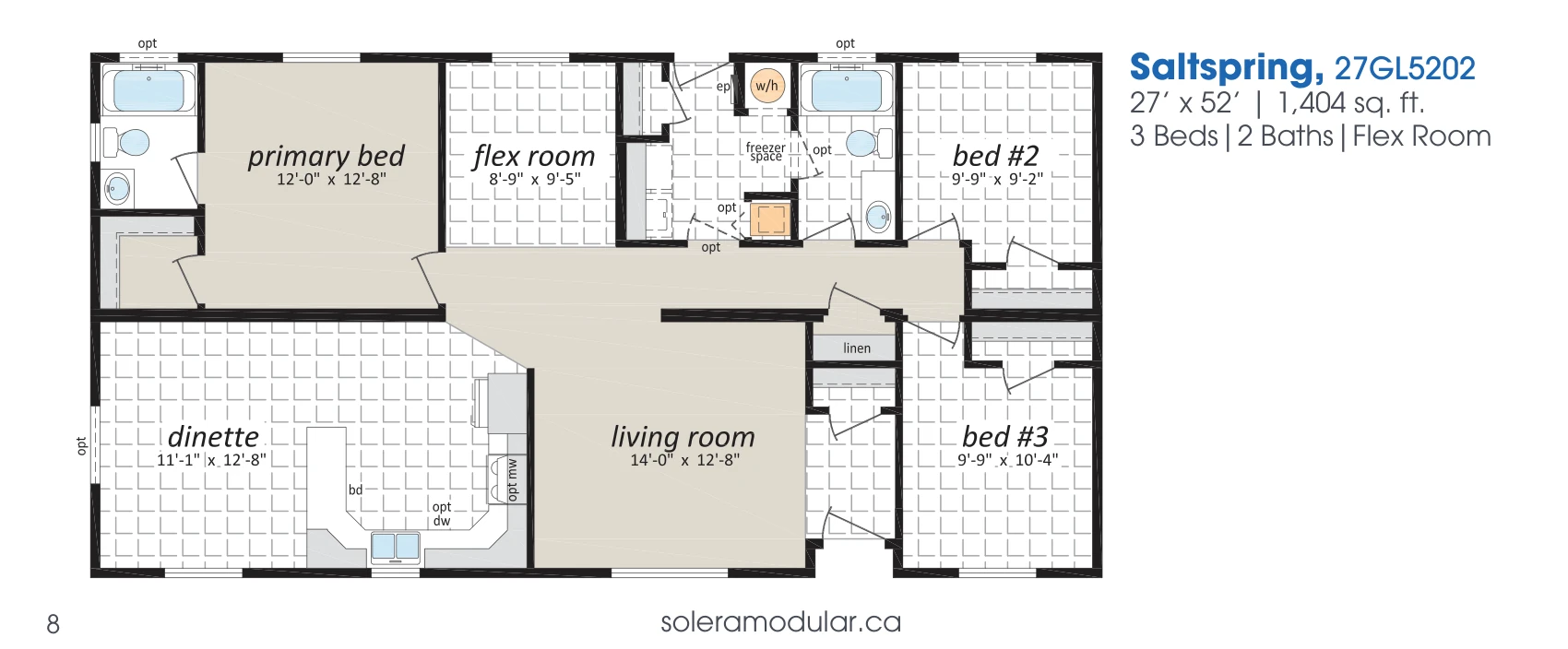 Saltspring floorplan diagram, model 27GL5202