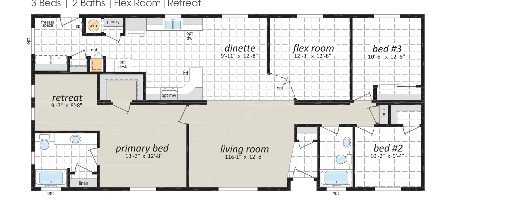 Saturna floorplan diagram, model 27GL6001