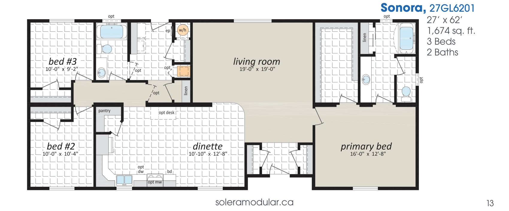 Sonora floorplan diagram, model 27GL6201