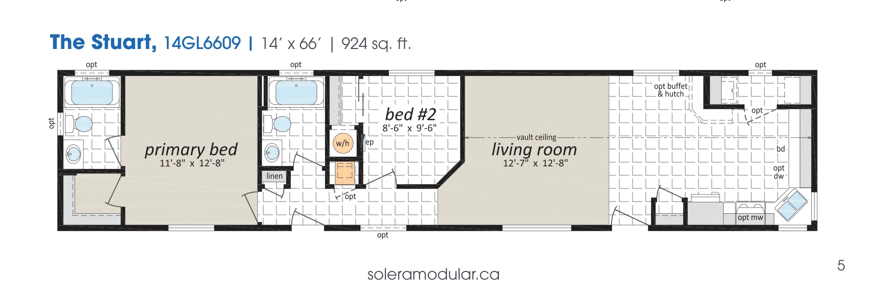 Stuart floorplan diagram, model 14GL6609