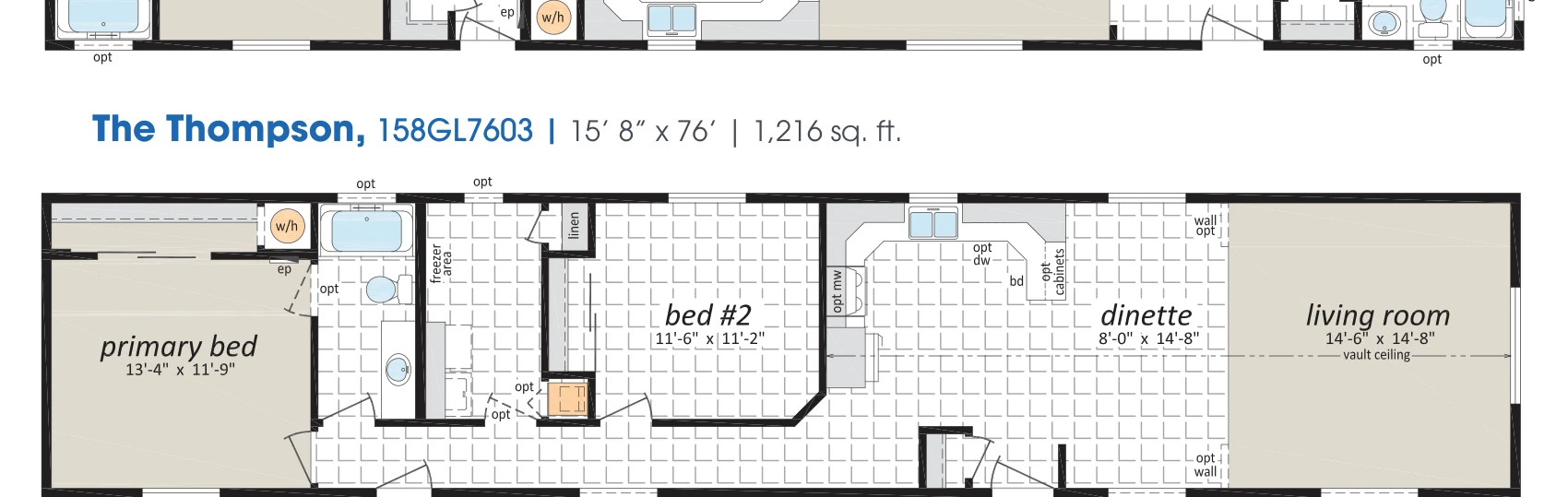 Thompson floorplan diagram, model 158GL7603