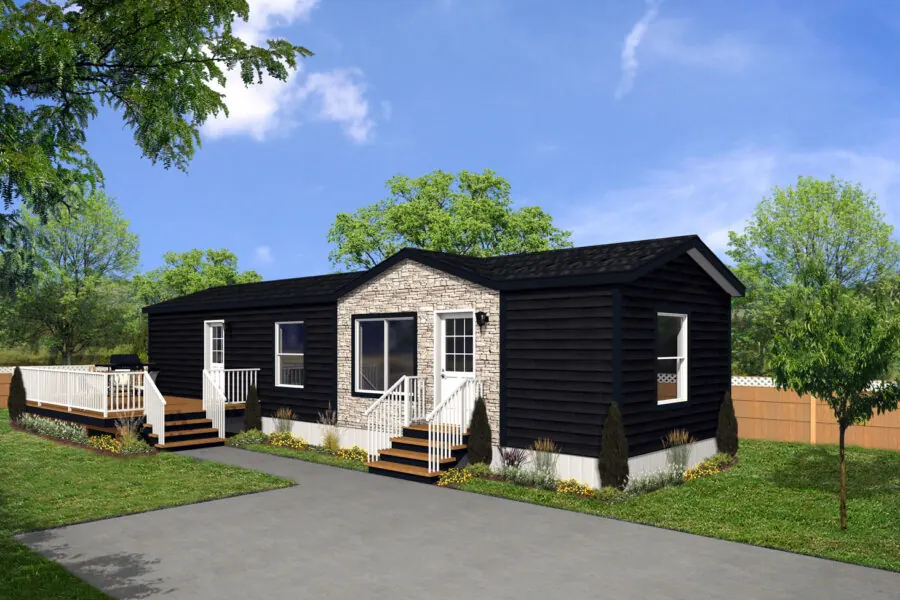 Kootenay modular home exterior, model 14GL5201